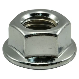 12mm-1.75 Chrome Plated Steel Coarse Thread Flange Nuts (4 pcs.) - Picture 1 of 1
