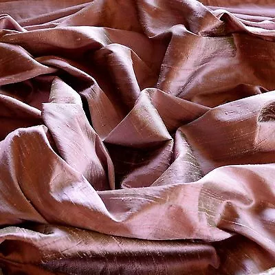 Iridescent Mauve Dupioni 100% Silk Fabric, 44" Wide, By The Yard (S-179) - Image 1 of 4