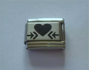 Italienische Charms 9 mm Klassische Größe L76 Liebe Herz Design - Bild 1 von 1