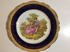 Imperial Limoges~Fragonard~Collect or Plate~10"~22 kt. Gold~Guilded Porcelain~Vtg