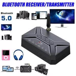 Bluetooth Transmitter Receiver Wireless Audio 3.5mm USB AUX/RCA Adapter Car/TV - Picture 1 of 8