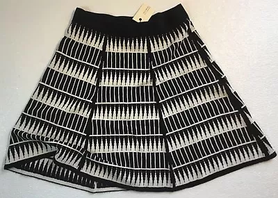 NEW STUDIO M Rayon Sweater Skirt Size XS XSmall Black White Stripe Elastic Waist - Image 1 of 4