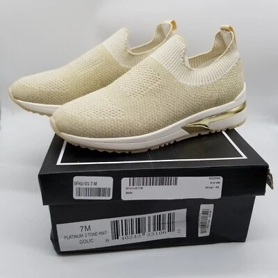 URBAN SPORT by J/Slides Golic Knit Sneakers Sz 7 Platinum Slip On Casual - Image 1 of 4