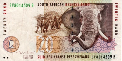 South Africa 20 Rand ND(1999) VF+ Banknote P-124b Prefix EV Mboweni Sig. - Image 1 of 2