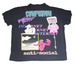 SUGARHILL All Over Graphic Print Shirt Size XXXL Anti-Social Anxiety Confusion  - Picture 1 of 12