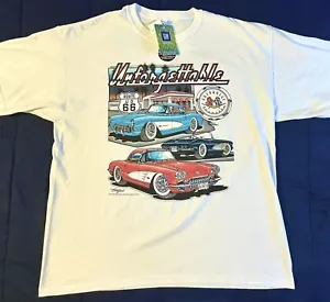 Vintage 90s Unforgettable Chevrolet Corvette Double Sided Graphic T-Shirt  Large - Picture 1 of 6