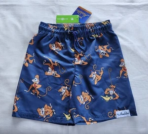 Disney Aladdin Boys Abu Dark Blue Printed Swimming Board Shorts Size 5 New - Picture 1 of 3