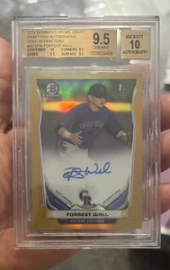 2014 BOWMAN CHROME DRAFT FORREST WALL RC GOLD REFRACTOR AUTO /50 BGS 9.5/10 - Picture 1 of 2