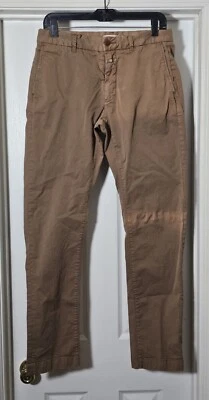 Pantalones cerrados Clifton ajustados para hombre talla 30 marrón recto Foto 1 de 4