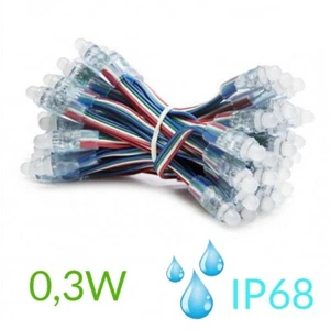 LED RGB Lichtkette, led Lichtband, 5V diffus 6Lm 50 Stücke Volle Farbe IP68 12mm - Bild 1 von 16