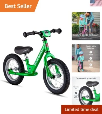 Bicicleta de equilibrio para niños pequeños 12 pulgadas - Asiento ajustable y empuñaduras acolchadas para mayor comodidad Foto 1 de 4