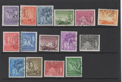 SEYCHELLES #157-171 usado mapa de peces barcos tortuga Foto 1 de 2