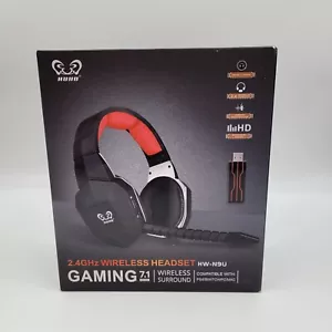 HUHD HW-N9U Cuffie da Gioco Wireless 2.4 GHz 7.1 Microfono Suono Surround No USB - Foto 1 di 13