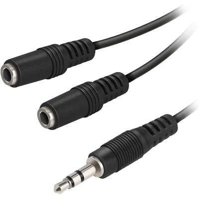 Adaptador de auriculares de 3,5 mm cable conector divisor en Y con auriculares de audio y micrófono separados - Imagen 1 de 4