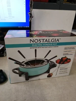 Olla de fondue eléctrica Nostalgia de 12 tazas, Aqua 082677003959 Foto 1 de 4