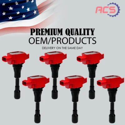 Bobina de encendido de alto rendimiento OEM de 6 piezas para Nissan GT-R 2009-2020 3,8 L V6 UF638 Foto 1 de 4
