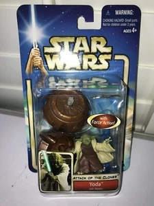 2002 Hasbro Star Wars Attack of the Clones Yoda Jedi Master Actionfigur NEU - Bild 1 von 2