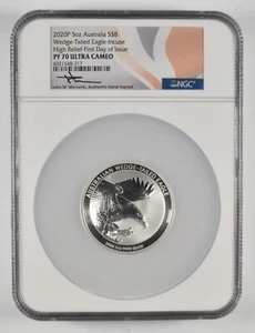 PF69 UCAM 2016-P Australia 8 Dollars 5 Oz. .999 Fine Silver - Signed - NGC *1484 - Picture 1 of 3