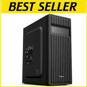 ATX Mid Tower PC Case with 120mm Fan, USB 3.0, Patterned Mesh Design – Black - Picture 1 of 11