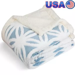 Sherpa Fleece Throw Blanket Cozy Plush Soft Warm Dual Sided Flannel Decor New US - Picture 1 of 8