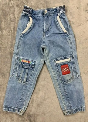 Pantalones de mezclilla deportivos Little Levi’s de colección para niños pequeños talla 6 carga puños EE. UU. ácido años 90 Foto 1 de 4