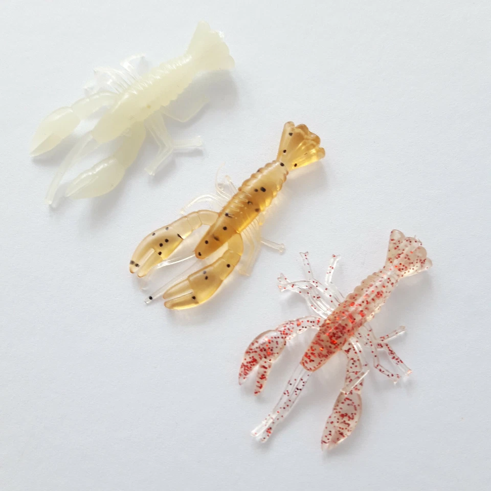 15 Stück Gummi Fluss Krebse 5cm Krebs Garnele Forelle Barsch Soft Jig Köder - Bild 1 von 1