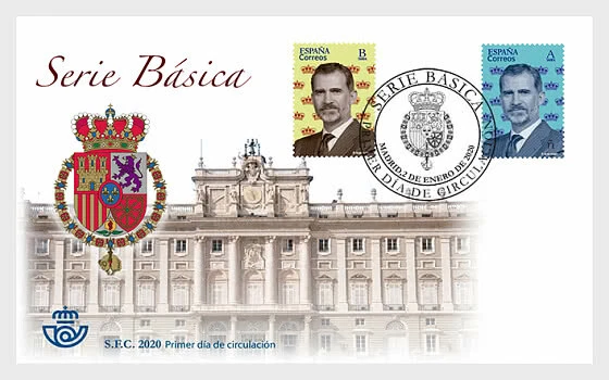 spain 2020 espagne Basic Series - HRH King Felipe VI royalty monarchies 2v FDC  - Image 1 of 1