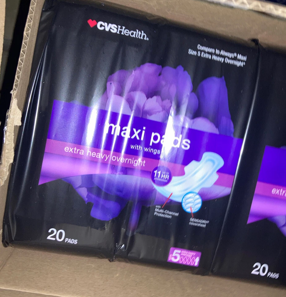 Lote de 2 Maxi Almohadillas CVS Health Extra Pesadas Durante la Noche con Alas 11 Horas Talla 5 Foto 1 de 1