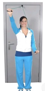 Original MOVES Shoulder Rope Pulley - Green with Wooden Handles Exercise  - Picture 1 of 3