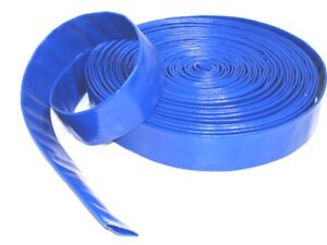 Layflat PVC Water Delivery Hose - Discharge Pipe Pump Lay Flat Irrigation Blue