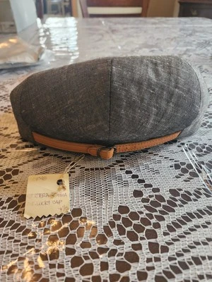 Gorra de noticiero Al’s Attire Mr. Lucky NOS de los años 70 mezcla de lino M SF rara 7 1/2 Foto 1 de 4