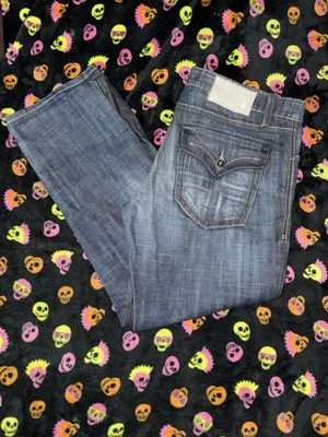 Pantalones de mezclilla Five Four para hombre 36" X 30" con ribete de cuero calce relajado rectos Foto 1 de 4