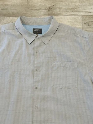 Camisa informal Quicksilver Waterman para hombre manga corta botón delantero gris XXL surfista Foto 1 de 4