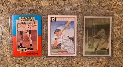 (3) Mickey Mantle 1983 TCMA Immortals Card Donruss Heroes 1986 Sportflics HOF - Image 1 of 4