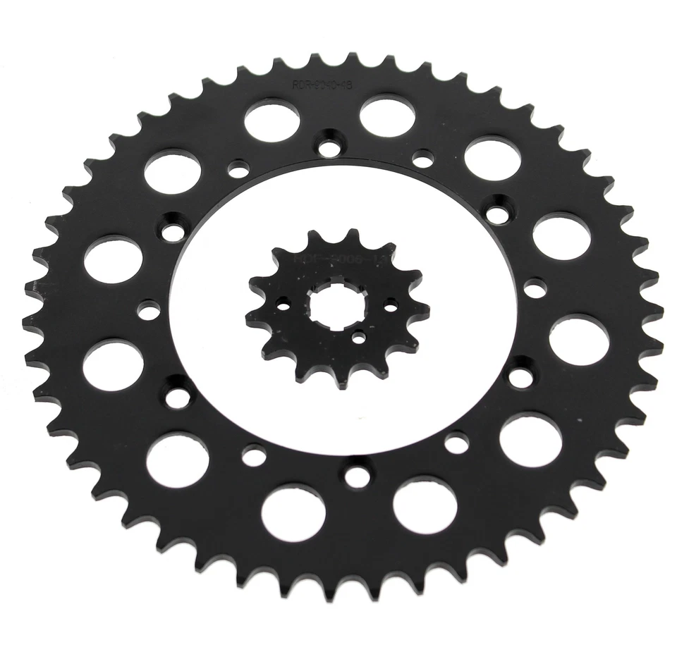 1990-1998 Kawasaki KX250 250 13 Tooth Front and 48 Tooth Rear Black Sprocket — 第 1/1 张图片