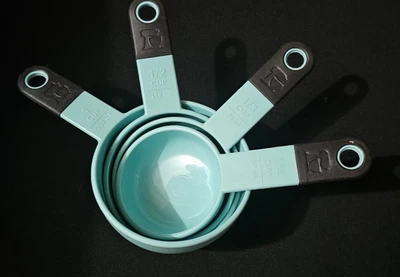 KITCHEN AID Aqua Sky Measuring Cups And Spoons With Rubber Ends - Image 1 of 4