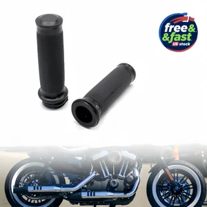 Aluminum Rubber Handlebar Grips 1 Inch For Harley Sportster Dyna 1996-2017 - Picture 1 of 10