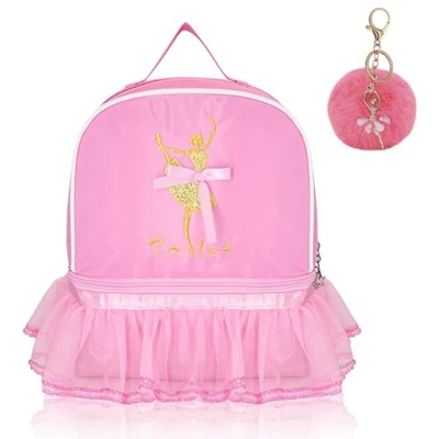 dance backpack Cute Ballet Dance Backpack, tiny backpack Girl Pink Dress Danc... - Image 1 of 4