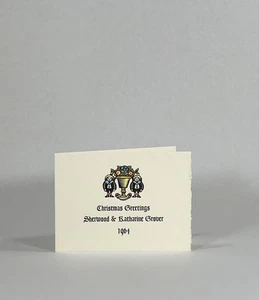 Grace Hoper Press / Holiday Card Christmas Greetings Sherwood & Katharine Grover - Imagen 1 de 1
