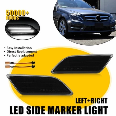 Для Mercedes-Benz C300/C350/C63 AMG 2012-2014 LED дым боковой габаритный угловой фонарь - Изображение 1 из 4