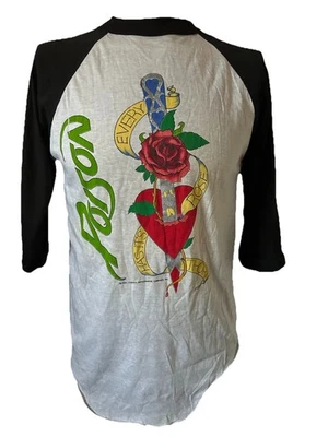 Camisa Raglán Promocional Vintage 1989 Poison Rock Metal Concierto Rose Has Its Thorn XL Foto 1 de 4