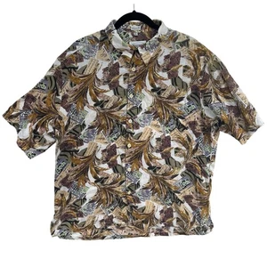 Camisa Massoti Manga Corta Para Hombre XL Marrón Estampado Gráfico Italia Tela De Colección - Imagen 1 de 5