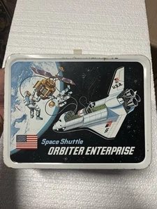 Vintage 1977 Space Shuttle Orbiter Enterprise Metal Thermos Lunch box No Thermos - Picture 1 of 11