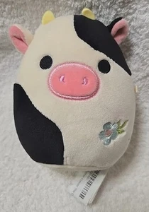 2024 Easter Squishmallow 4.5” Egg Shaped "Connor The Holstein Cow  w/ flower" - Picture 1 of 10