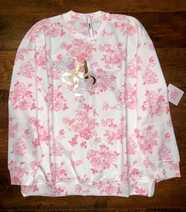 Pullover Victoria's Secret Rosa x LoveShackFancy Bling Cachorro Floral Campus XL🌺 - Imagen 1 de 10
