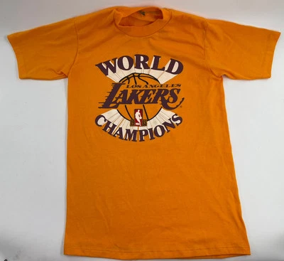 1985 年复古 80 年代洛杉矶湖人队世界冠军 T 恤男式 M 码 — 第 1/4 张图片