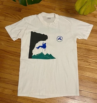 Camiseta De Colección Años 80 Eastern Mountain Sports EMS Escuela de Escalada Puntada Única Foto 1 de 4