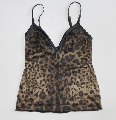 Винтажное нижнее белье Y2K DOLCE & GABBANA леопардовый принт топ микросеть наружное (S) - Изображение 1 из 4