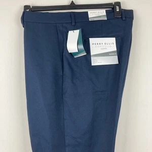 Perry Ellis Dress Pants Mens Size 36x29 Navy Modern Fit E04533 - Picture 1 of 5