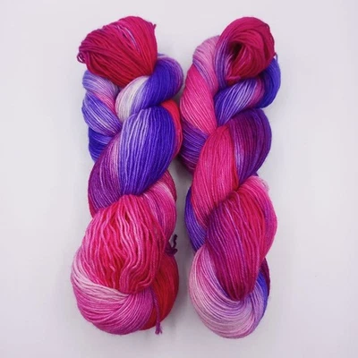 (9,90€/100 g) handgefärbte Sockenwolle 4 fach Färbung Polar Light 26 Neon Farben - Bild 1 von 4